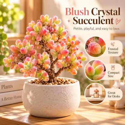💎 Rice Crystal Succulent – Tiny Diamonds, Blush-Red Beauty 💎