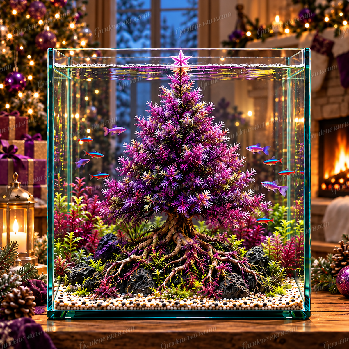 🎄Mini Christmas Tree Aquarium Bulbs – Colorful Underwater Magic