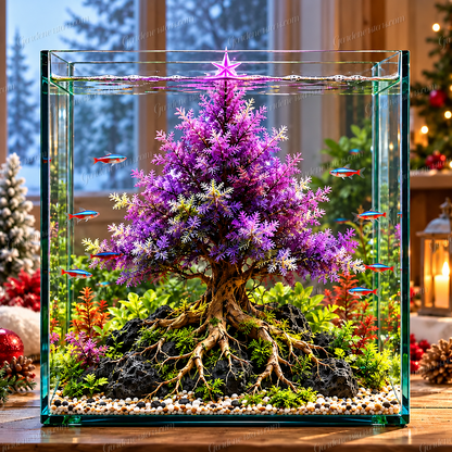 🎄Mini Christmas Tree Aquarium Bulbs – Colorful Underwater Magic