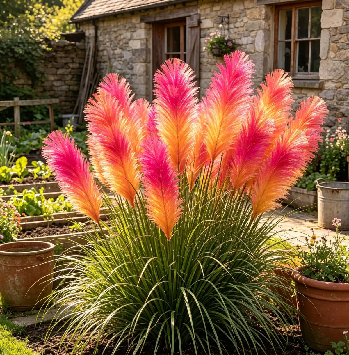 🪶Vibrant Mixed‑Color Ornamental Pampas Grass Seeds | Elegant Tall Feathery Garden Grass