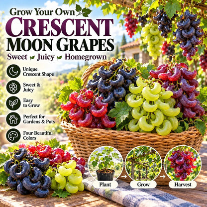 🍇 Rare Crescent Moon Grapes – Grow Stunning Moon-Shaped Grapes at Home!