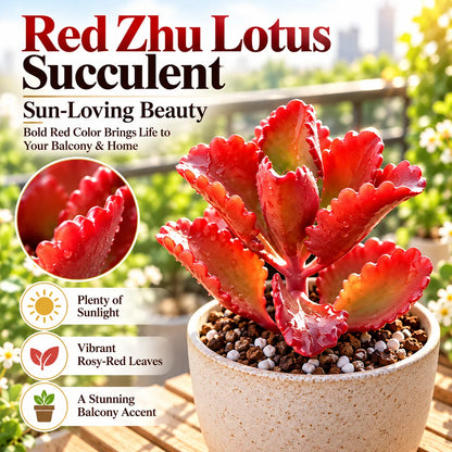 ❤️ Red Zhu Lotus Succulent – A Little Ruby for Your Garden!