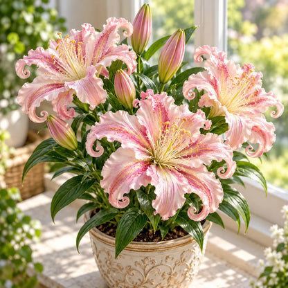 🌸 Fantasy Curl Lily Bulbs – Giant Spiral Blooms for Water & Soil Growing! 💧🌱
