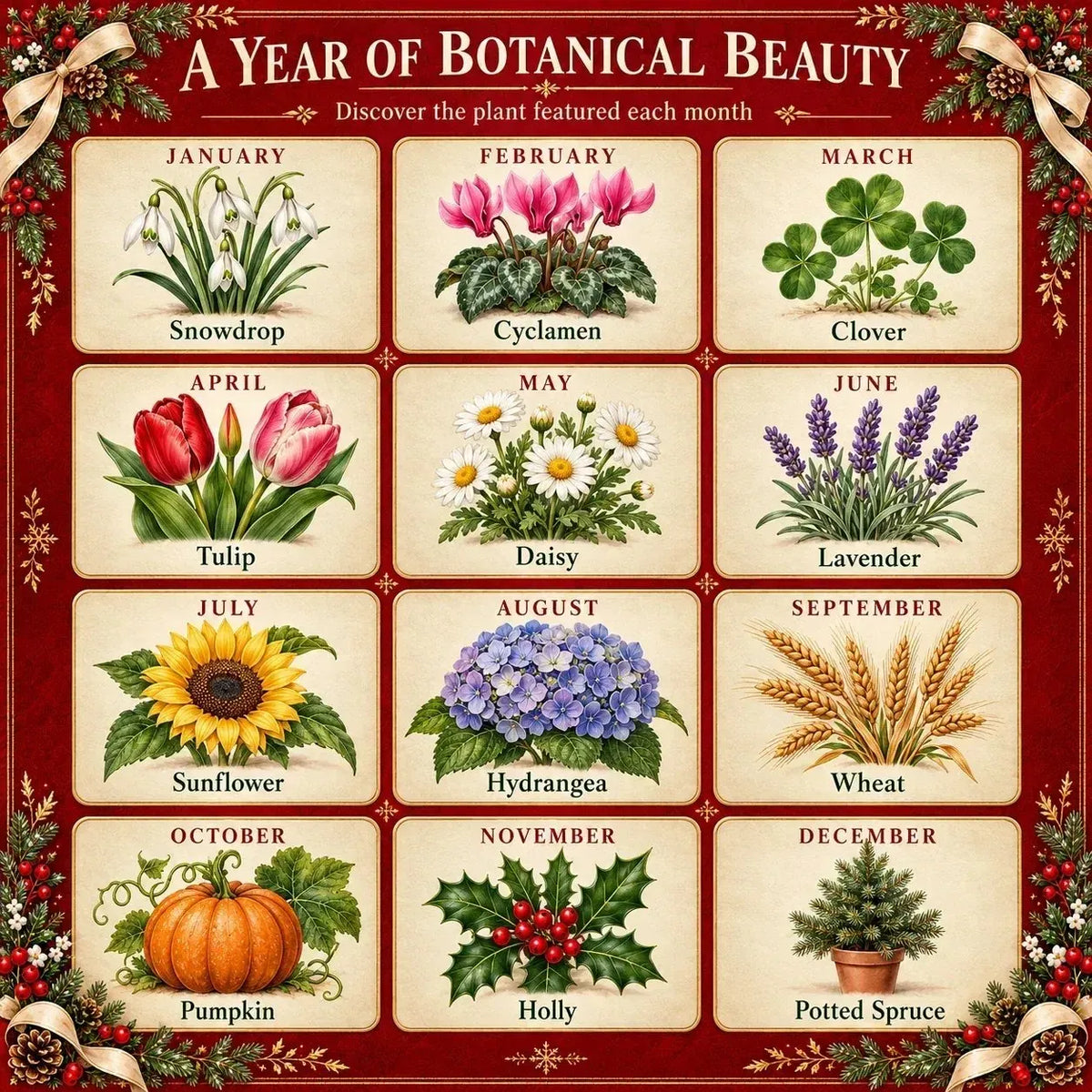 🎄Buy 2 Set Get 1 FREE✨ Christmas Special Edition – Eco-friendly, plantable “timeless” seed calendar 2027 🌸🌿