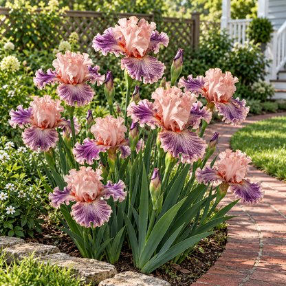 ⚜️German Bearded Iris Bulbs-Dramatic Ruffled Blooms•Lasting Perennial Beauty
