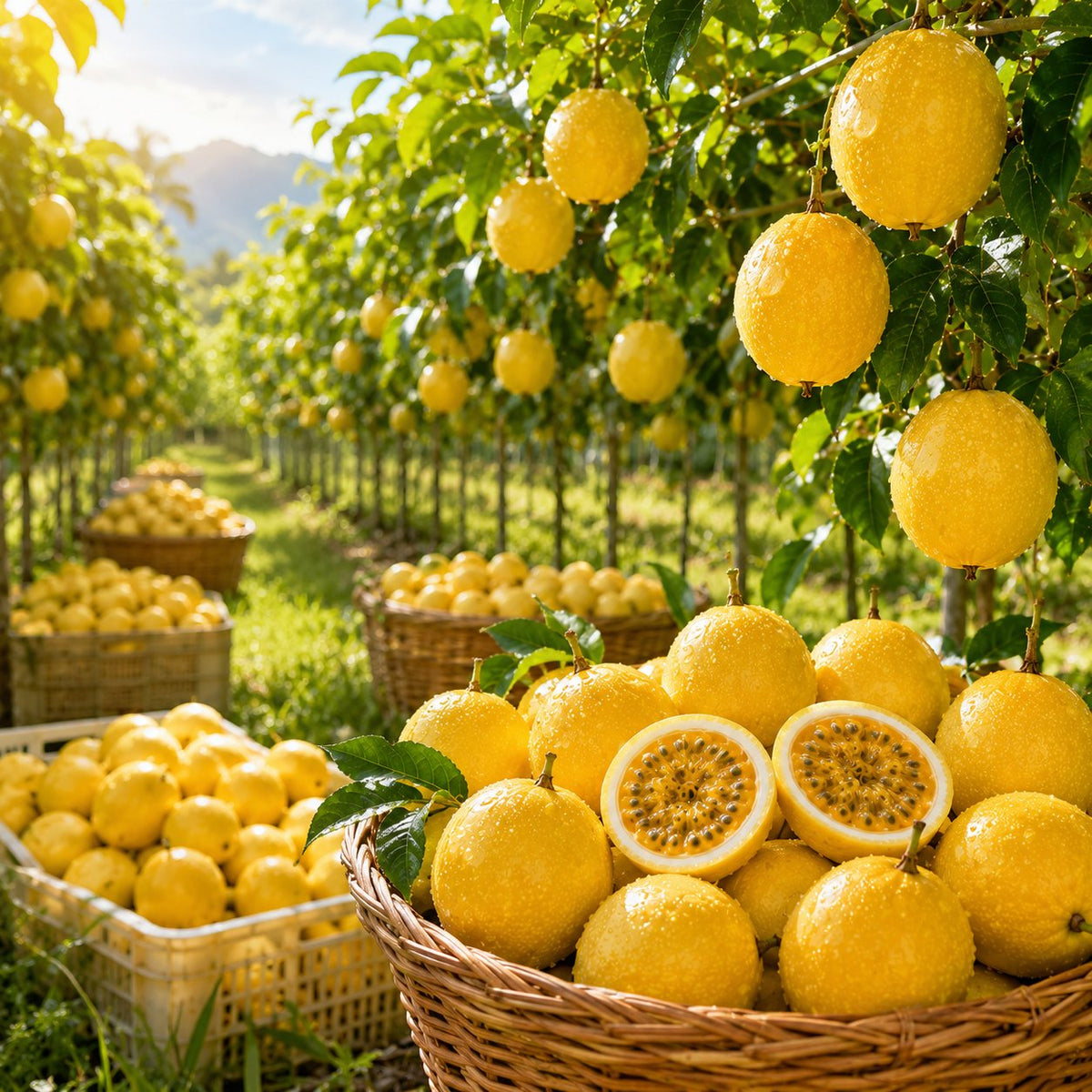 💛 Golden Passion Fruit Seeds – Sweet, Juicy & Delicious