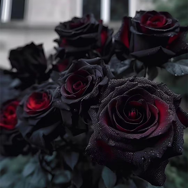 RARE BLACK RED ROSE FLOWER SEEDS